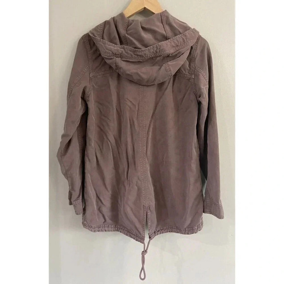 American Eagle Full Zip Jacket Drawstring Mauve Purple Small S - Picture 2 of 4